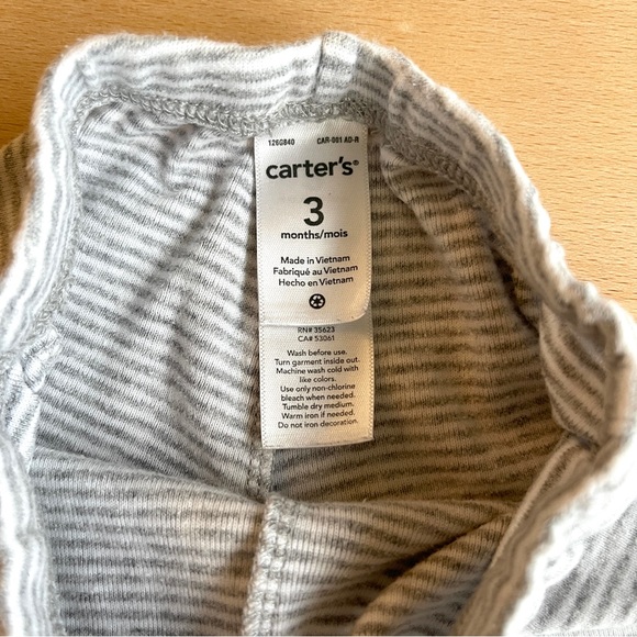 🍏4/$10🍏 Carter’s Striped Baby Pants with Heart Patches - Picture 3 of 7